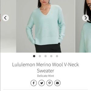 Lululemon Merino Wool V-Neck in Delicate Mint